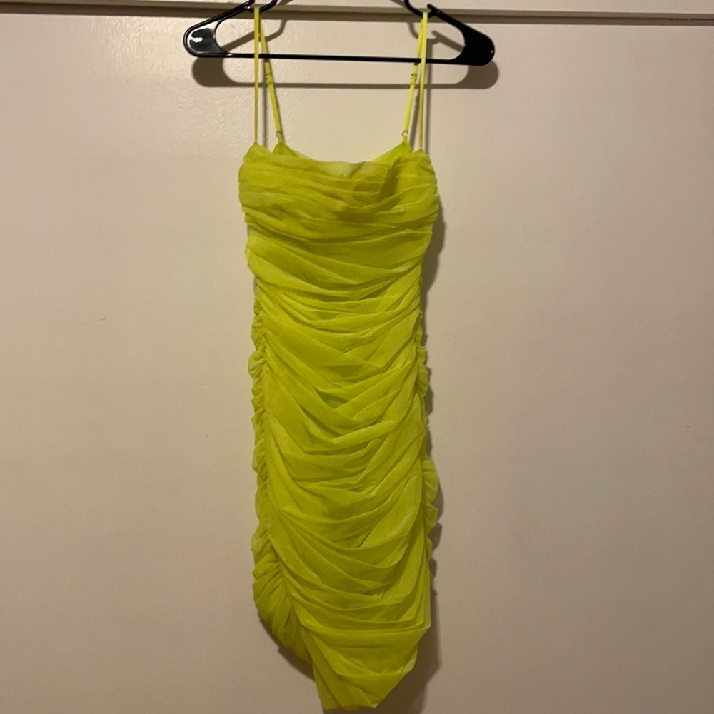 House of CB Neon Green Organza Dress